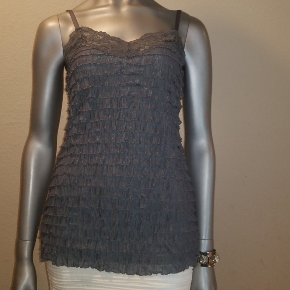 Cacama grey ruffle and lace